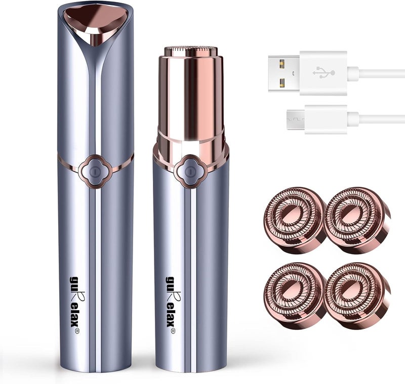 gurelax Facial Hair Removal for Women, Hair Remover for Face, Painless Hair Removal Device, Face Shavers for Chin Upper Lip -Included 4 x Replacement Heads - Image 1